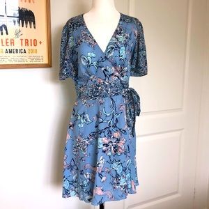 BCBG floral wrap dress